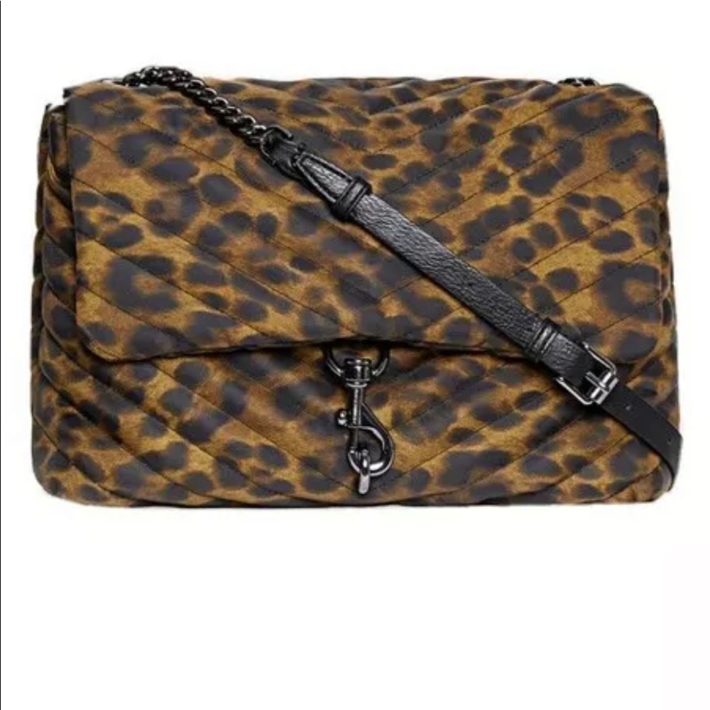 Rebecca Minkoff Edie nylon jumbo shoulder bag/Crossbody in natural leopard